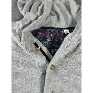 ROBERT GRAHAM Mens Hoodie Sweater Pullover  2XL Gray‎ 1/4 Button